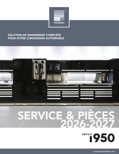 Catologue automobile rangement de concession Rousseau métal Pedlex 2026-2027 brochure département service et pièces
