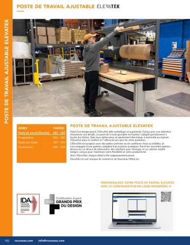 Poste de travail Ajustable ELEVATEK G01-MR26_13_Poste_de_travail_Elevatek Pedlex Rousseau metal brochure catalogue