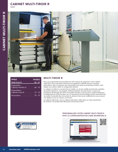 Cabinet mobile robuste R G01-MR26_04_Cabinets Mobiles Pedlex Rousseau Metal brochure catalogue