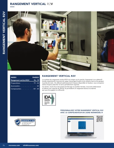 Rangement vertical R2V G01-MR26_06_R2V Pedlex Rousseau metal brochure catalogue