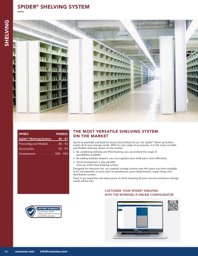 Spider Shelving system G01-MR26_07_Spider Pedlex Rousseau metal brochure catalogue