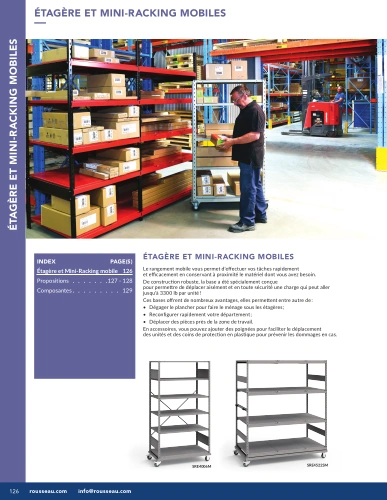 Étagères et Mini-Racking mobiles G01-MR26_10_Etageres_Mobiles Pedlex Rousseau metal brochure catalogue