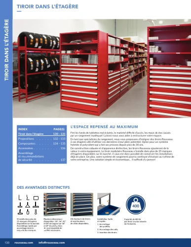 Tiroir dans lÉtagère G01-MR26_11_Tiroirs_Etageres Pedlex Rousseau metal brochure catalogue