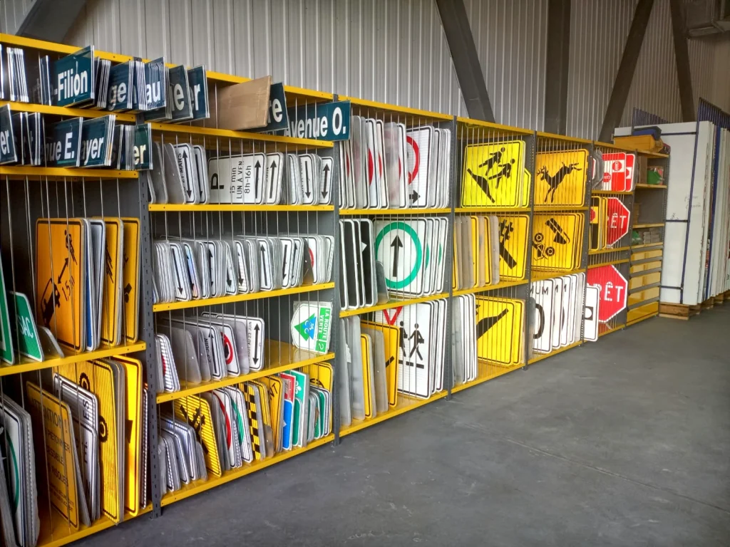 Rangement vertical accessoires pour etageres equipement entreposage stockage Pedlex fabrique au Quebec