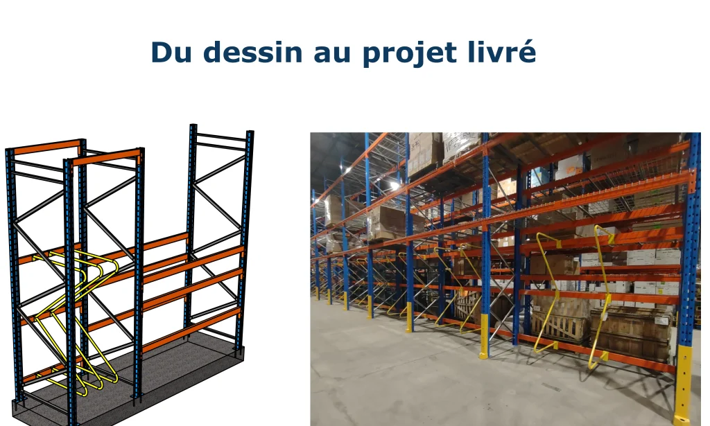 Rangement vertical accessoires pour racking équipement entreposage stockage Pedlex fabriqué au Québec