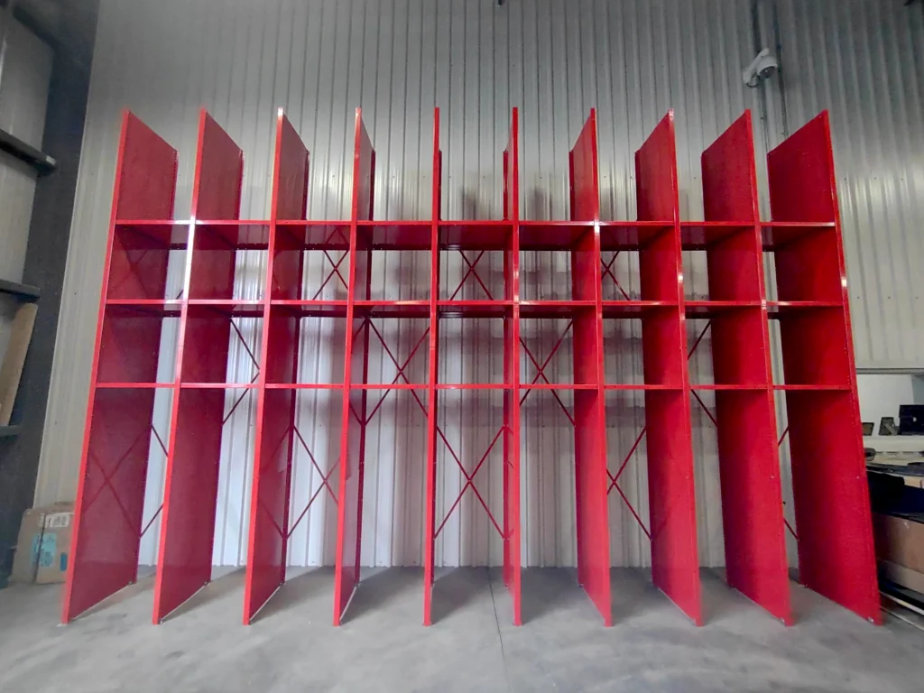 Rangement vertical sous etageres Spider equipement entreposage stockage Pedlex fabrique au Quebec